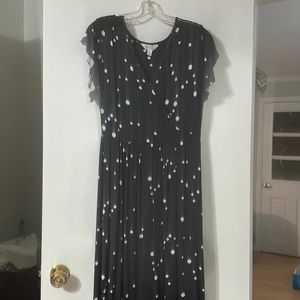 Market and Spruce navy polka dot dress